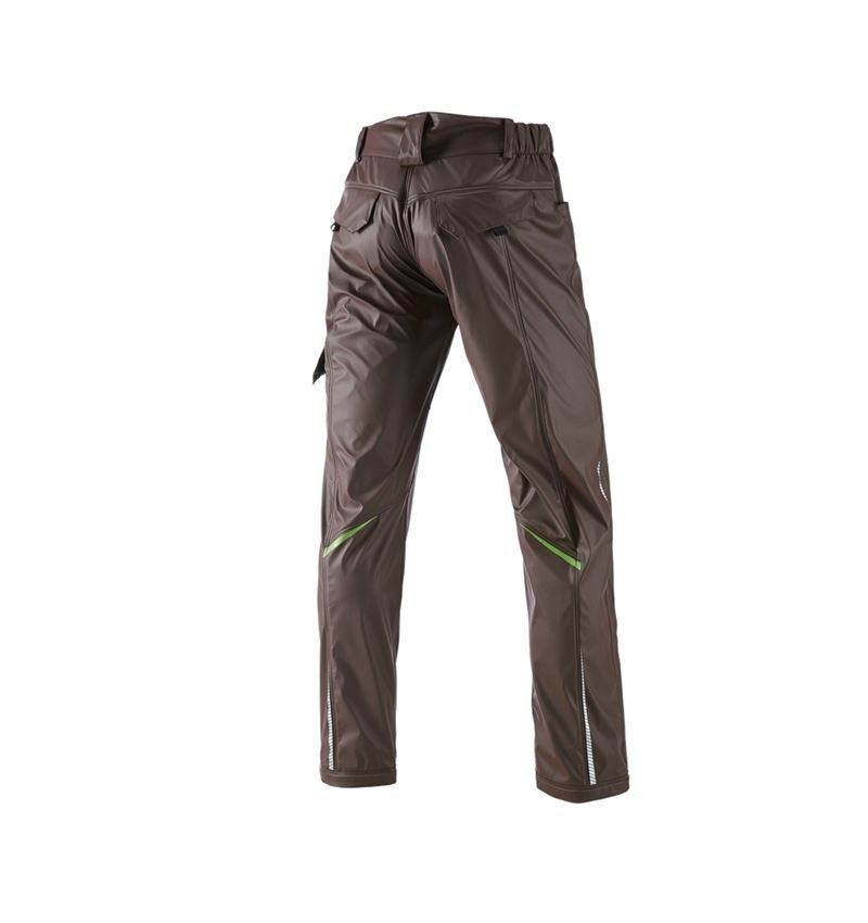 Pracovné nohavice: Nohavice do dažďa e.s.motion 2020 superflex + gaštanová/morská zelená 3