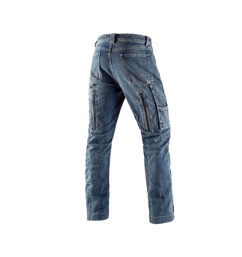 Pracovné nohavice: Lesnícke ochranné džínsy voči prerezaniu e.s. + stonewashed 3
