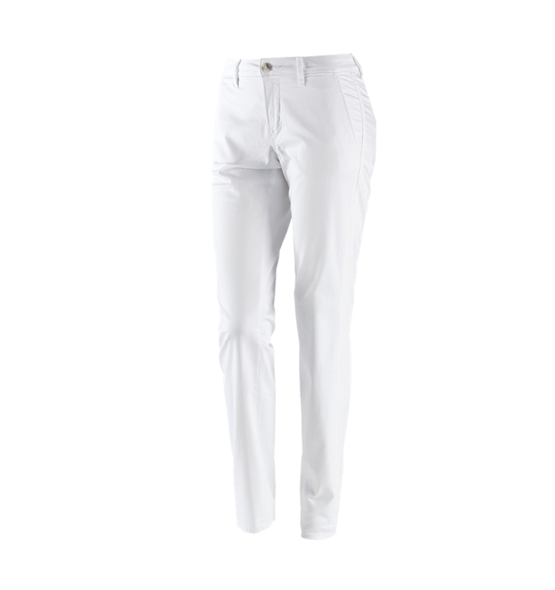 Pracovné nohavice: Dámske pracovné 5-vreckové chino nohavice e.s. + biela 2