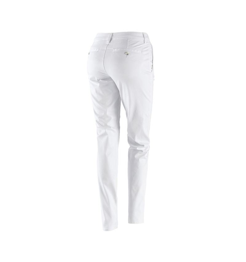 Pracovné nohavice: Dámske pracovné 5-vreckové chino nohavice e.s. + biela 3