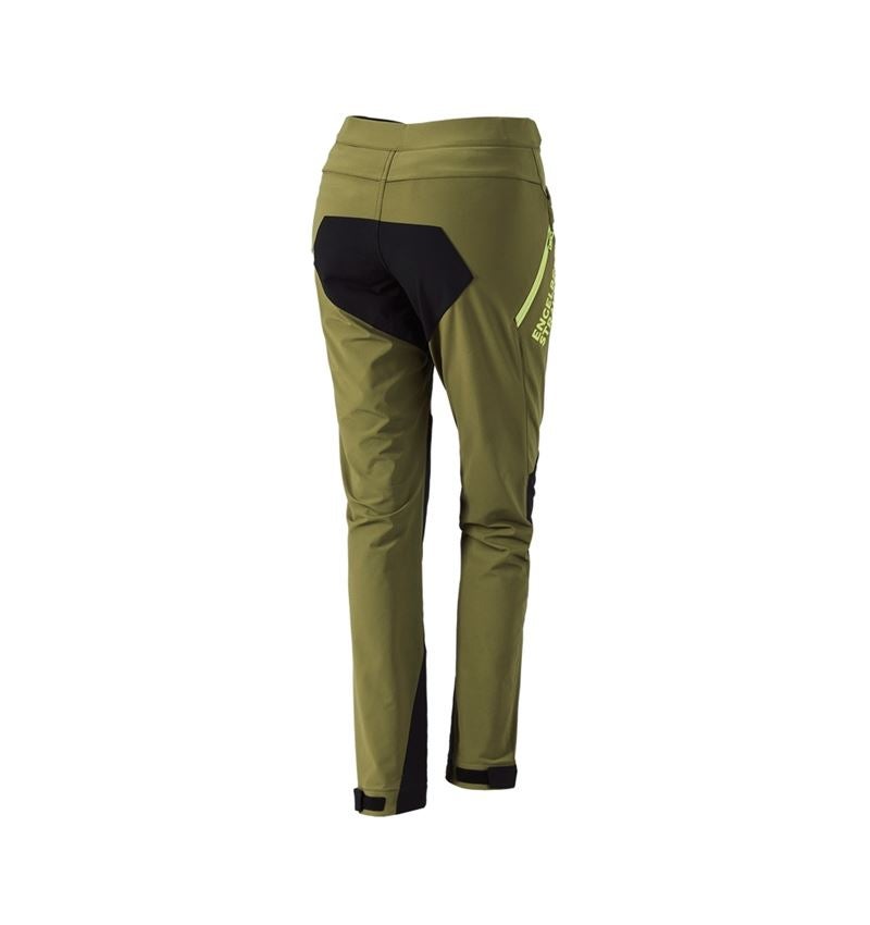 Odevy: Funkčné nohavice e.s.trail, dámske + borievkovo zelená/limetkovo zelená 3