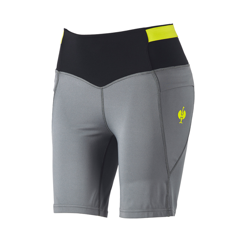 Pracovné nohavice: Racingové krátke legíny e.s.trail, dámske + čadičovo sivá/acidová žltá 2