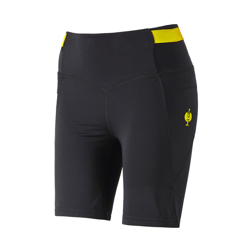 Pracovné nohavice: Racingové krátke legíny e.s.trail, dámske + čierna/acidová žltá 3