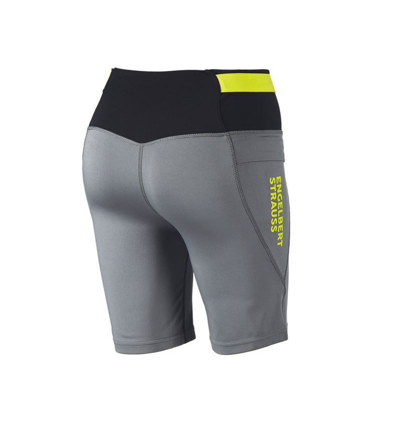 Nohavice: Racingové krátke legíny e.s.trail, dámske + čadičovo sivá/acidová žltá 3