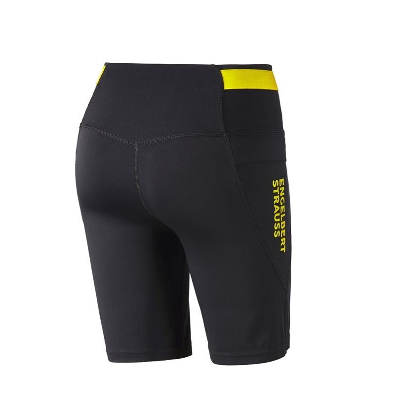 Pracovné nohavice: Racingové krátke legíny e.s.trail, dámske + čierna/acidová žltá 4