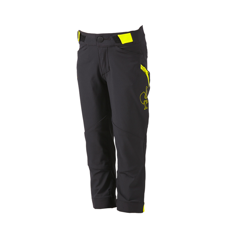 Nohavice: Funkčné nohavice e.s.trail, detské + čierna/acidová žltá 3