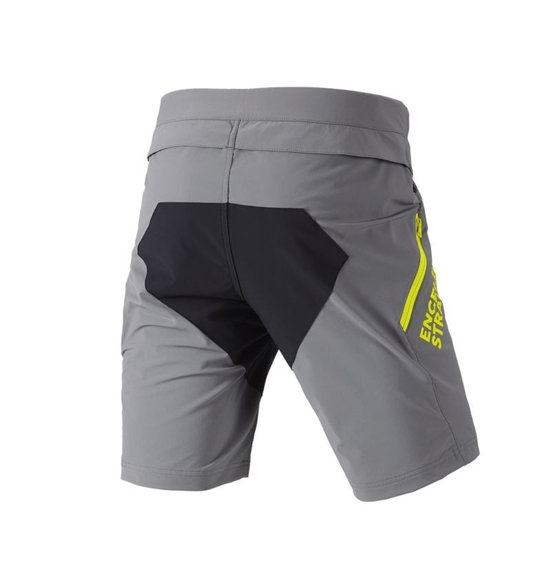 Pracovné nohavice: Funkčné šortky e.s.trail + čadičovo sivá/acidová žltá 4