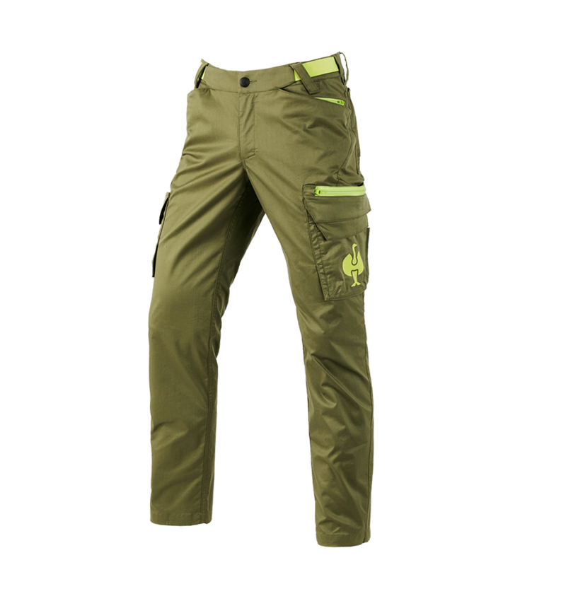 Pracovné nohavice: Cargo nohavice e.s.trail + borievkovo zelená/limetkovo zelená 2
