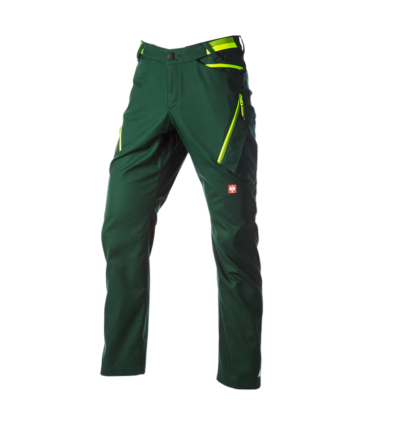 Pracovné nohavice: Nohavice s viacerými vreckami e.s.ambition + zelená/výstražná žltá 5