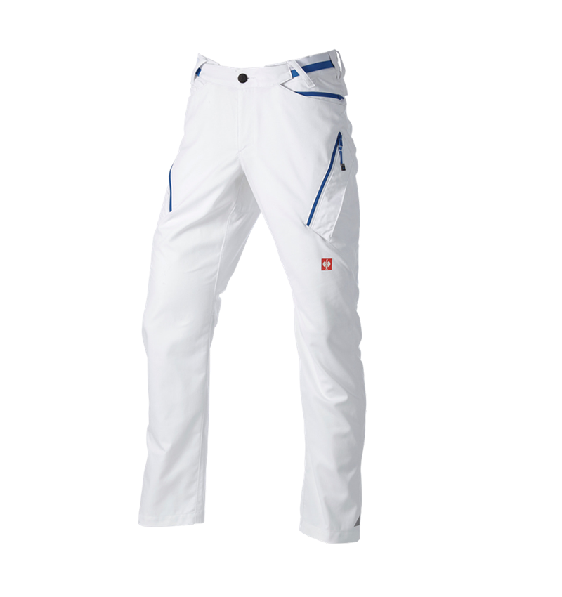 Pracovné nohavice: Nohavice s viacerými vreckami e.s.ambition + biela/enciánová modrá 7