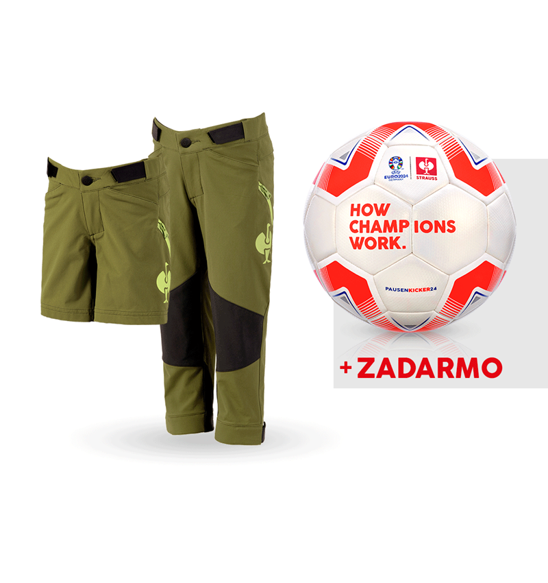 Oblečenie: SÚPR: Funkčné nohavice e.s.trail + šortky, detské + borievkovo zelená/limetkovo zelená