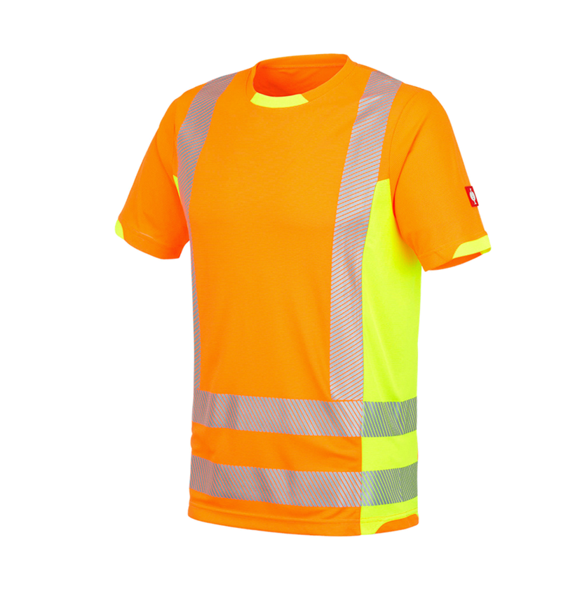 Tričká, pulóvre a košele: Reflexné ochranné funkčné tričko e.s.motion 2020 + výstražná oranžová/výstražná žltá 1