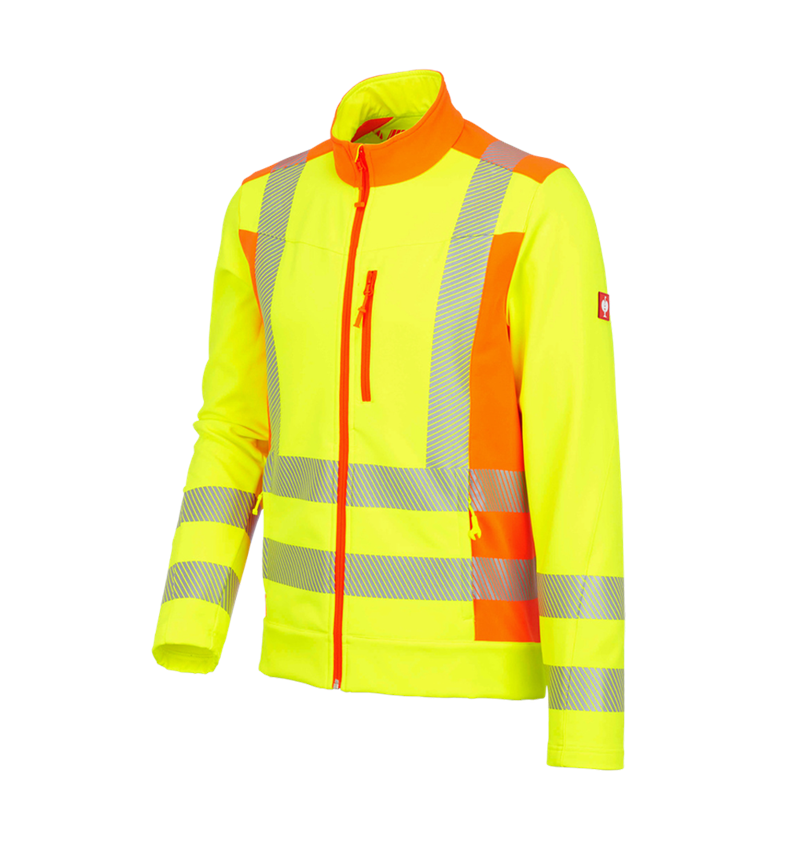 Pracovné bundy: Reflexná ochr. softsh.bunda softl. e.s.motion 2020 + výstražná žltá/výstražná oranžová 2