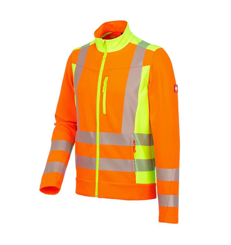 Pracovné bundy: Reflexná ochr. softsh.bunda softl. e.s.motion 2020 + výstražná oranžová/výstražná žltá 2