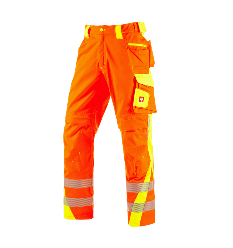 Pracovné nohavice: Reflexné ochranné nohavice do pása e.s.motion 2020 + výstražná oranžová/výstražná žltá 2