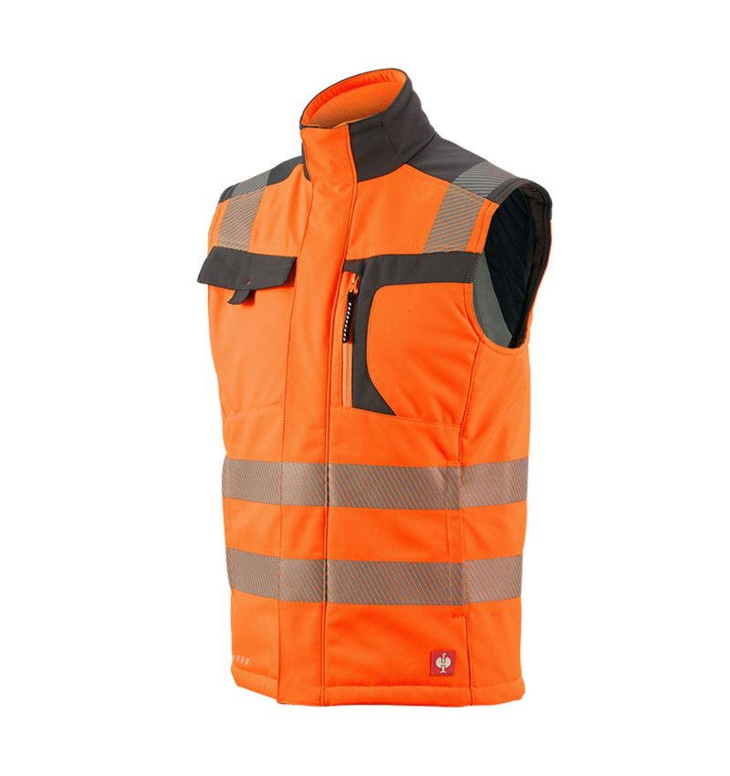 Vesty: Reflexná ochranná softshellová vesta e.s.motion + výstražná oranžová/antracitová