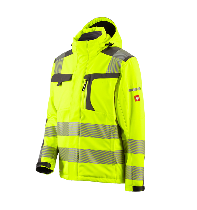 Pracovné bundy: Reflexná ochranná softshellová bunda e.s.motion + výstražná žltá/antracitová 2