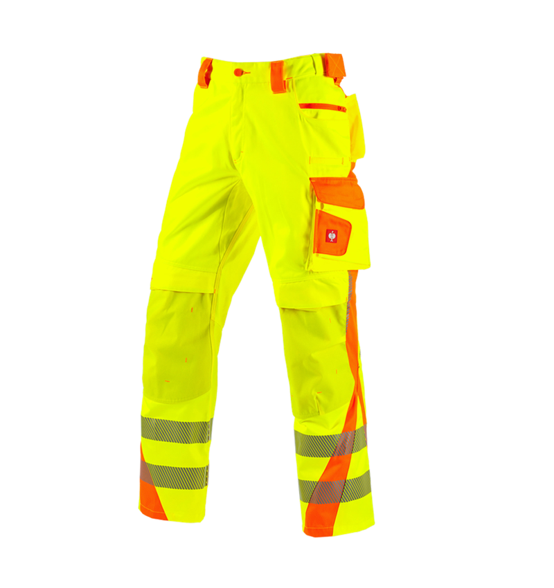 Pracovné nohavice: Reflexné ochranné nohavice e.s.motion 2020 Zima + výstražná žltá/výstražná oranžová 2