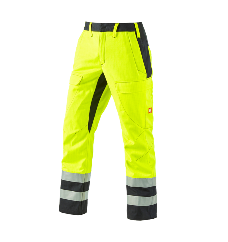 Pracovné nohavice: Nohavice do pása e.s. multinorm high vis + výstražná žltá/čierna 2