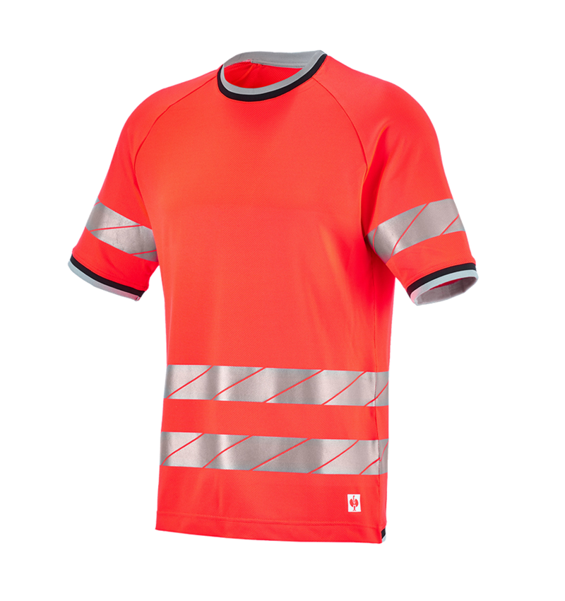Odevy: Reflexné ochranné funkčné tričko e.s.ambition + výstražná červená/čierna 6
