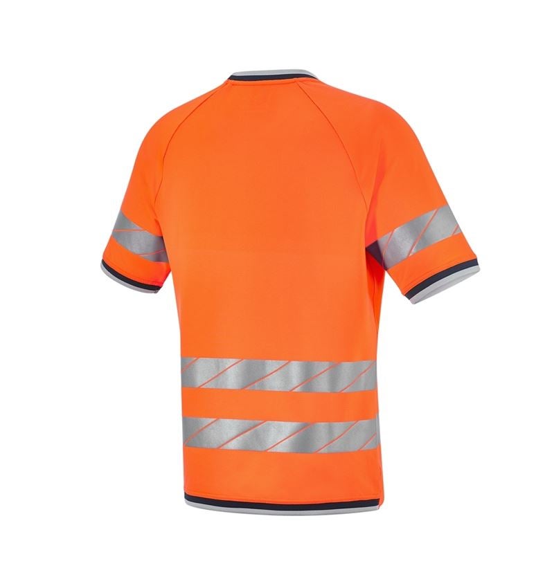 Tričká, pulóvre a košele: Reflexné ochranné funkčné tričko e.s.ambition + výstražná oranžová/tmavomodrá 9