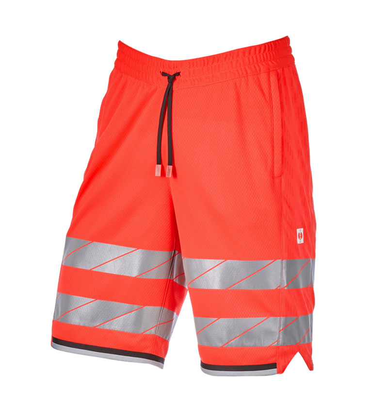 Pracovné nohavice: Reflexné funkčné šortky e.s.ambition + výstražná červená/čierna 5