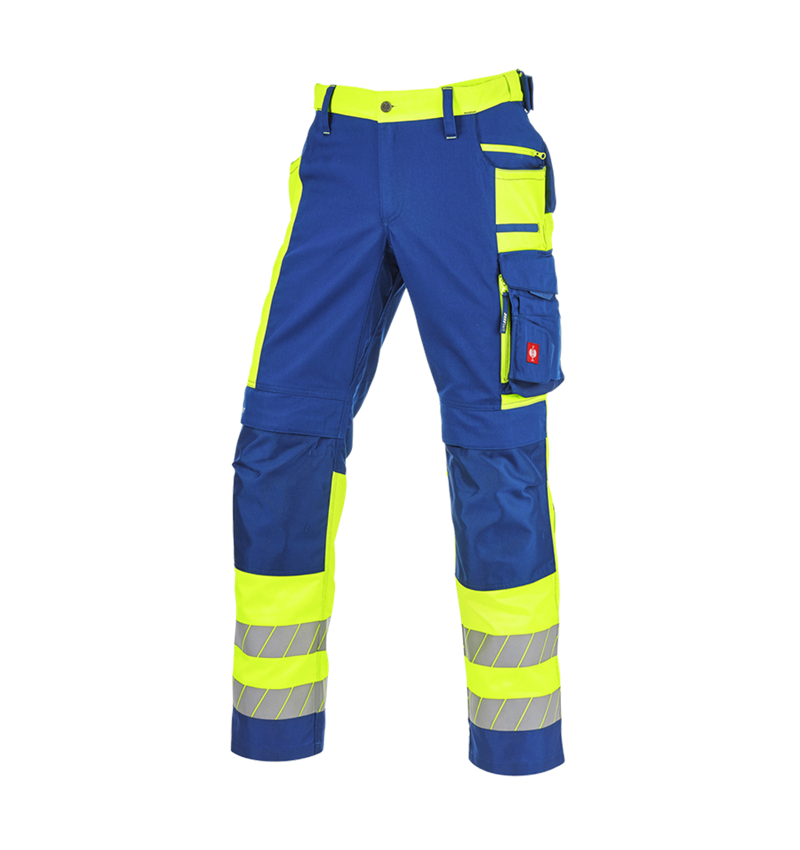 Pracovné nohavice: Reflexné ochranné nohavice do pása e.s.motion 24/7 + nevadzovo modrá/výstražná žltá 6