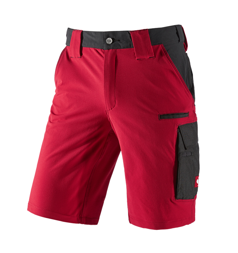 Pracovné nohavice: Funkčné šortky e.s.dynashield + ohnivá červená/čierna 2