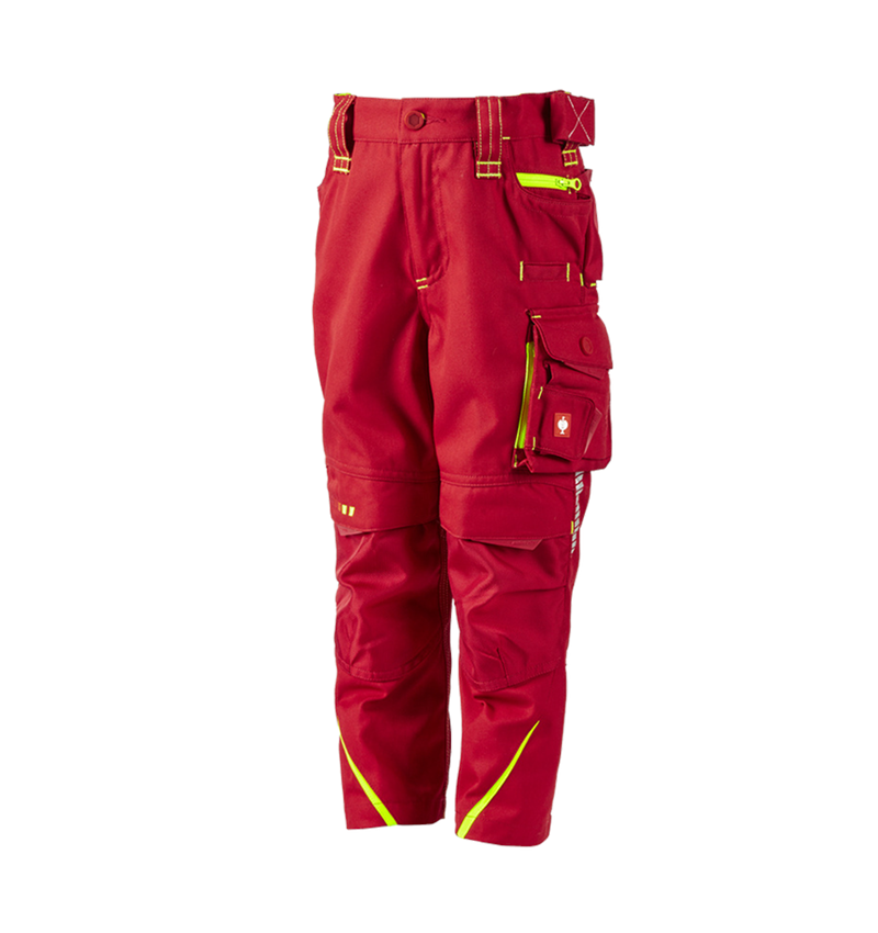 Nohavice: Nohavice do pása e.s.motion 2020, detské + ohnivá červená/výstražná žltá 1