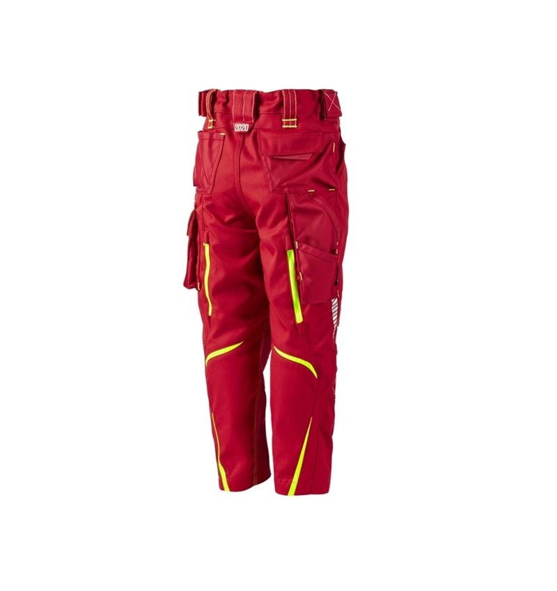 Nohavice: Nohavice do pása e.s.motion 2020, detské + ohnivá červená/výstražná žltá 2