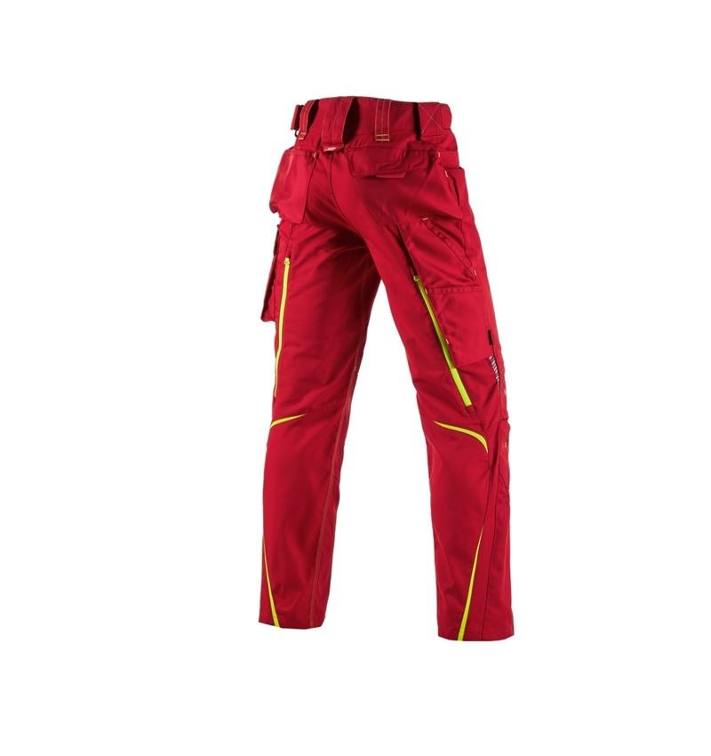 Pracovné nohavice: Nohavice do pása e.s.motion 2020 + ohnivá červená/výstražná žltá 3