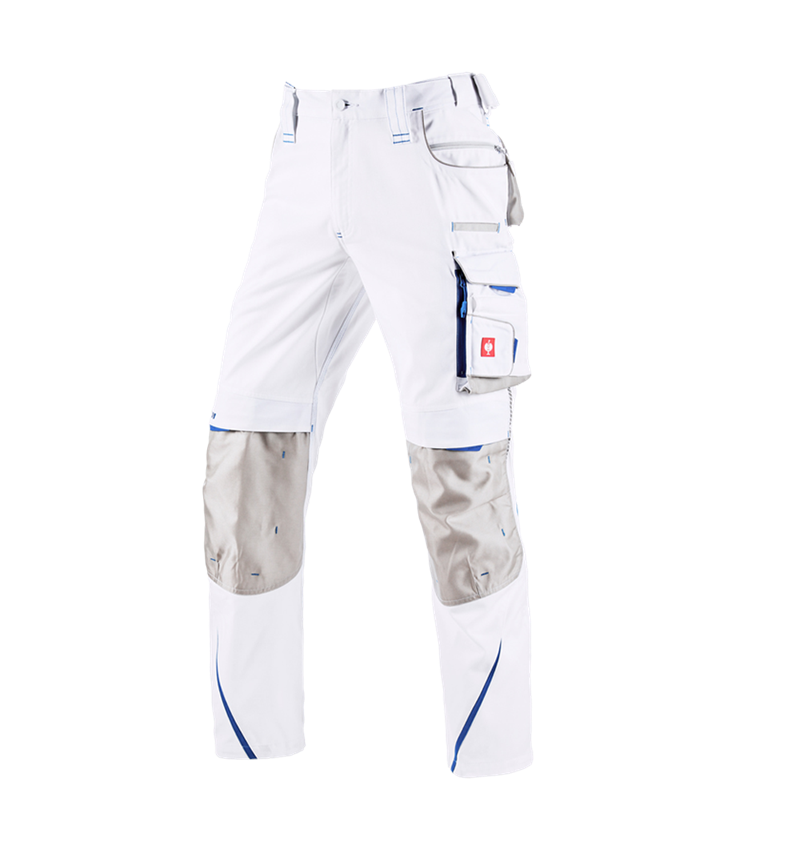 Pracovné nohavice: Nohavice do pása e.s.motion 2020 + biela/enciánová modrá 2