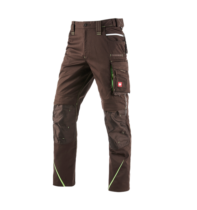 Pracovné nohavice: Zimné nohavice do pása e.s.motion 2020, pánske + gaštanová/morská zelená 2