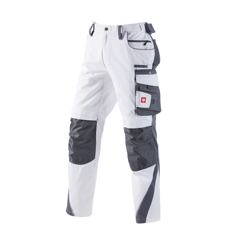 Pracovné nohavice: Nohavice do pása e.s.motion + biela/sivá 2