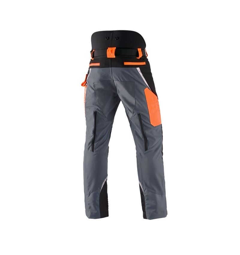 Pracovné nohavice: Lesnícke nohavice, ochr. proti prerezaniu e.s. KWF + sivá/výstražná oranžová 3