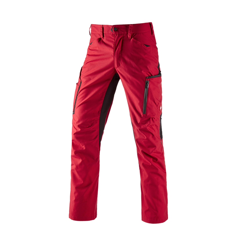 Pracovné nohavice: Nohavice do pása e.s.vision, pánske + červená/čierna 2