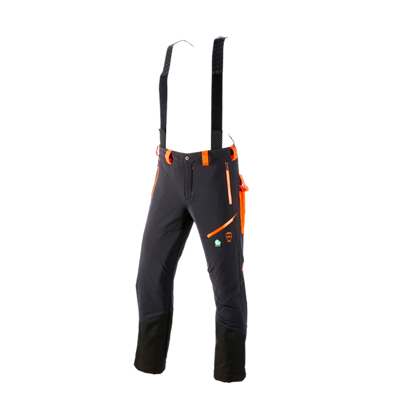 Pracovné nohavice: Nohavice pása funk.ochrany voči prerez. e.s.vision + čierna/výstražná oranžová 2