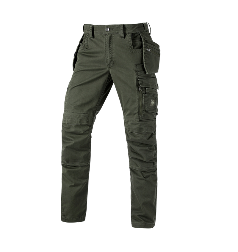 Pracovné nohavice: Nohavice do pása e.s.motion ten tool-pouch + maskáčová zelená