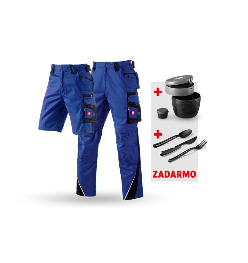 Oblečenie: SÚPRAVA: Nohavice+šortky e.s.motion+dóza+príbor + nevadzovo modrá/čierna
