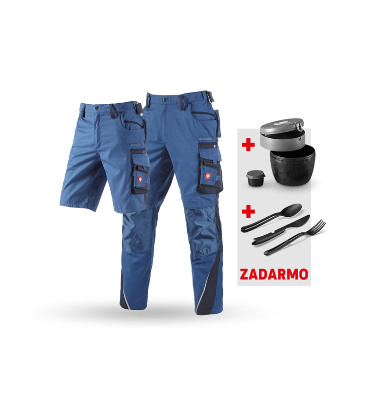 Oblečenie: SÚPRAVA: Nohavice+šortky e.s.motion+dóza+príbor + kobaltová/pacifická