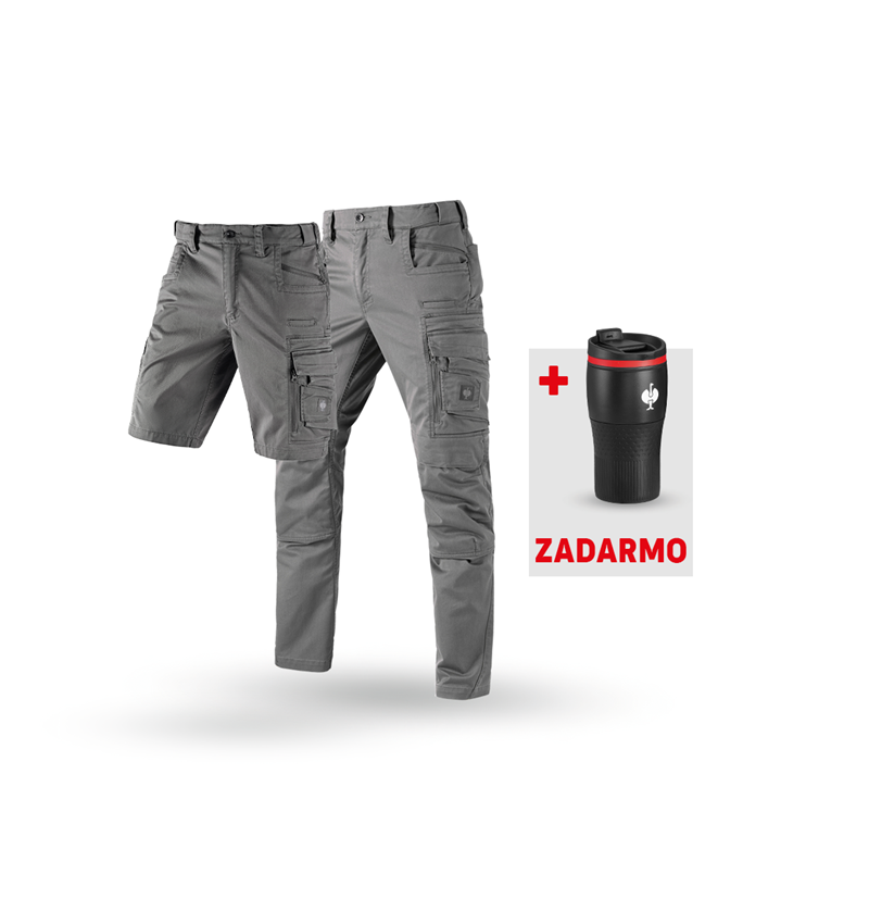 Oblečenie: SÚPRAVA: Nohavice+šortky e.s.motion ten+termopohár + granitová