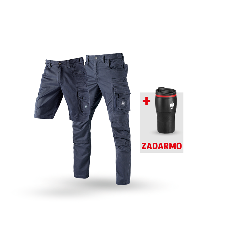 Oblečenie: SÚPRAVA: Nohavice+šortky e.s.motion ten+termopohár + bridlicová modrá