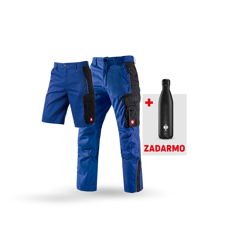 Oblečenie: SÚPRAVA: Nohavice + šortky e.s.active + fľaša + nevadzovo modrá/čierna