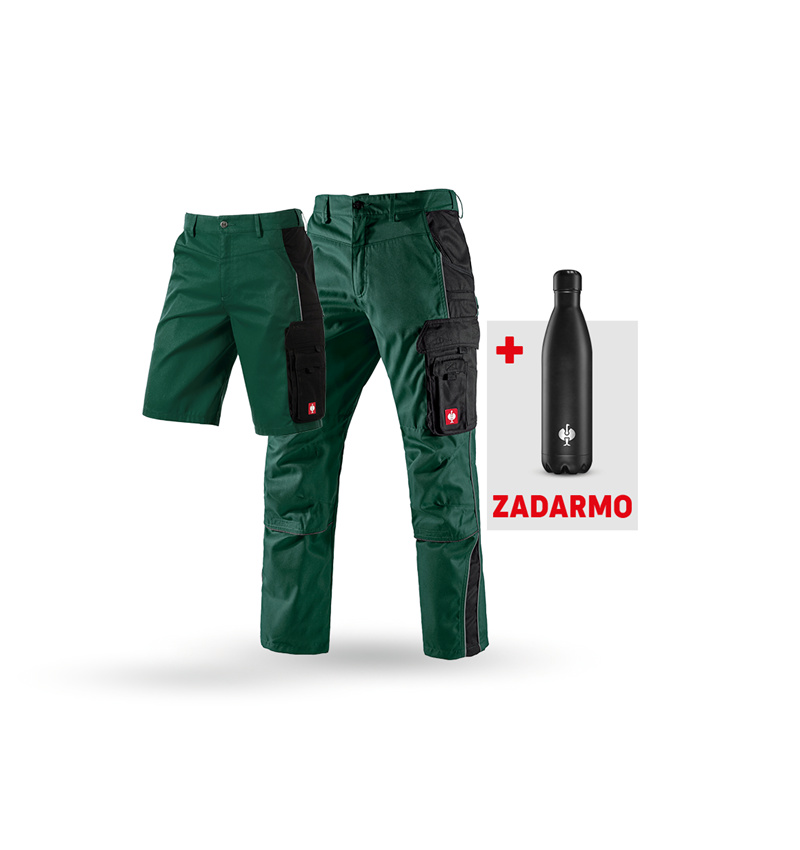 Oblečenie: SÚPRAVA: Nohavice + šortky e.s.active + fľaša + zelená/čierna