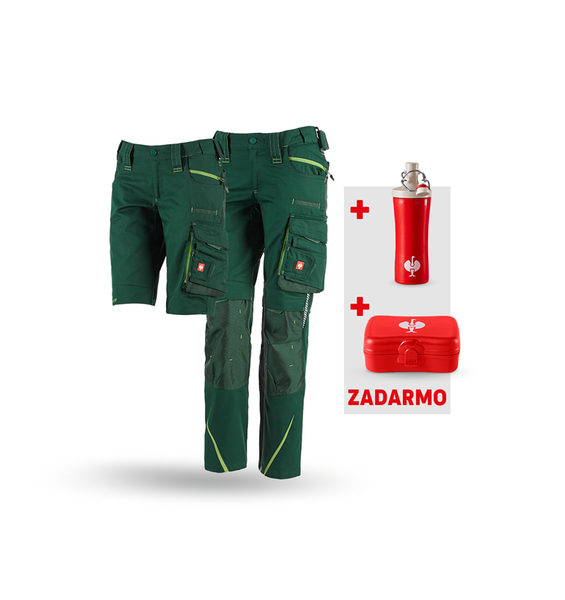 Oblečenie: SÚPRAVA: dám.noh.+šort. e.s.motion2020+dóza+fľaša + zelená/morská zelená