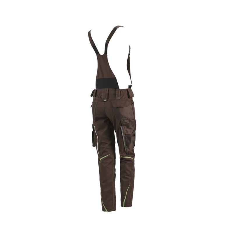 Pracovné nohavice: Dámske nohavice s náprsenkou e.s.motion 2020 + gaštanová/morská zelená 3