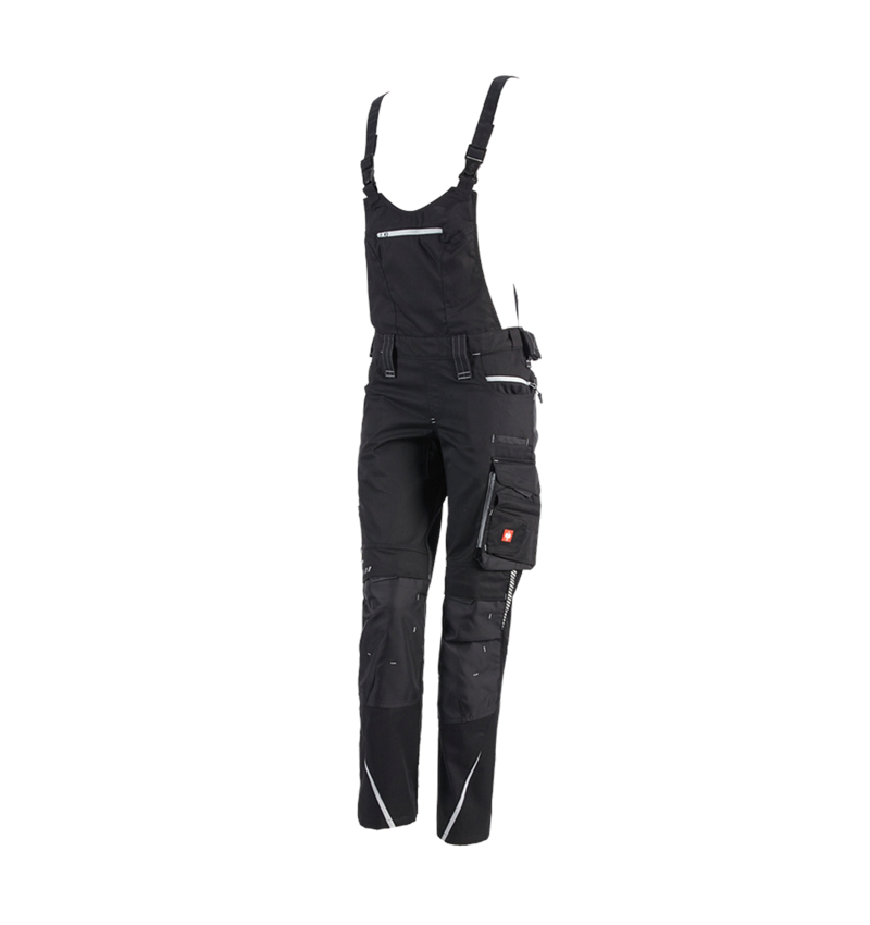Pracovné nohavice: Dámske nohavice s náprsenkou e.s.motion 2020 + čierna/platinová 2