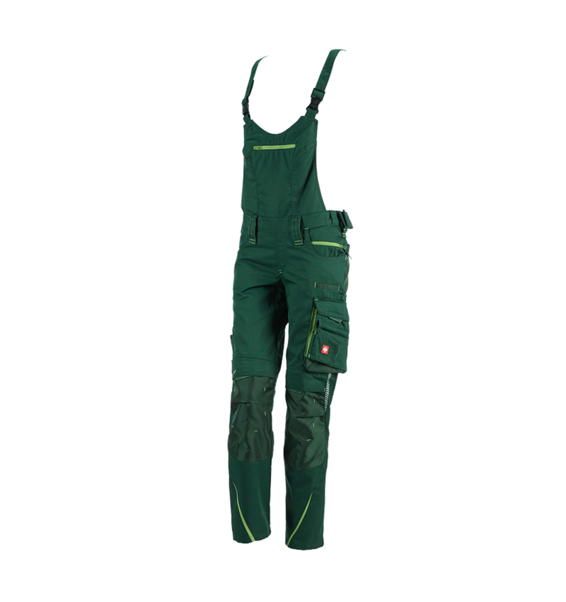 Pracovné nohavice: Dámske nohavice s náprsenkou e.s.motion 2020 + zelená/morská zelená 2