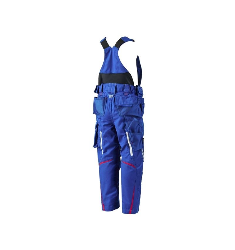 Nohavice: Detské nohavice s náprsenkou e.s.motion 2020 + nevadzovo modrá/ohnivá červená 2