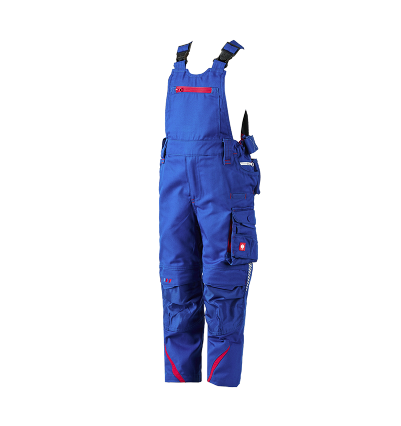 Nohavice: Detské nohavice s náprsenkou e.s.motion 2020 + nevadzovo modrá/ohnivá červená 1